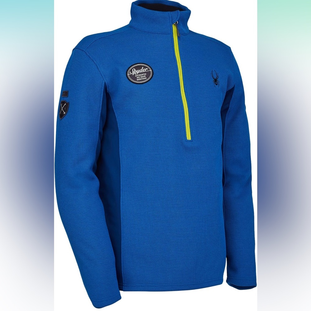NWT Men’s Spyder Bandit Wengen 1/2 Zip Fleece Jacket / Pullover Old Glory Blue